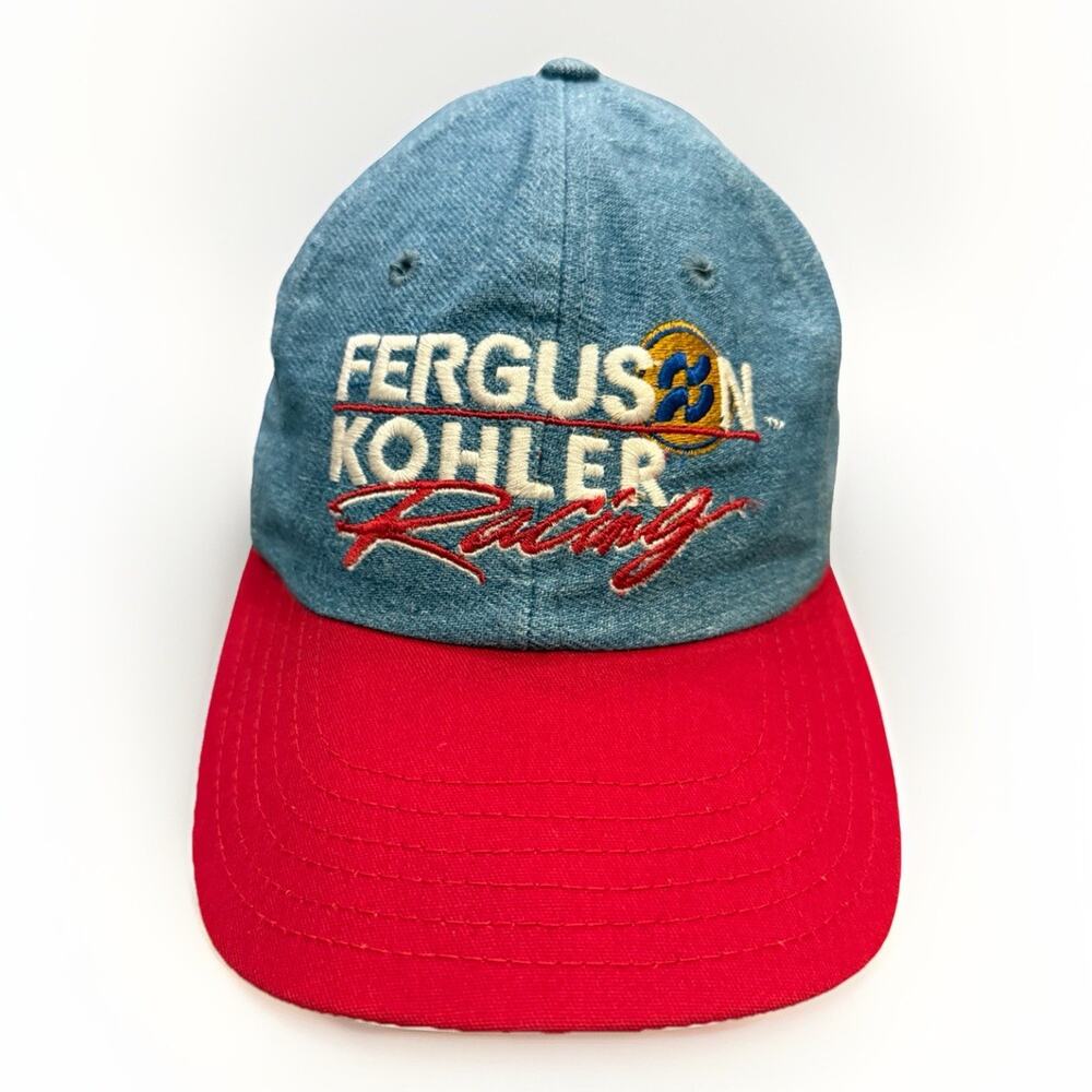 Ferguson Kohler Racing Mens Blue Denim Red Strapback Hat Richard Petty #43 Cap